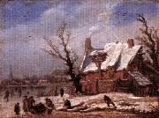 VELDE, Esaias van de Winter Landscape ew oil painting